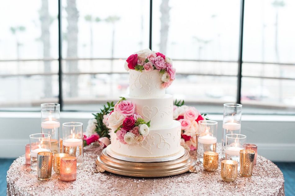 wedding cake, pink, romantic pink, wedding flowers, flowers by cina