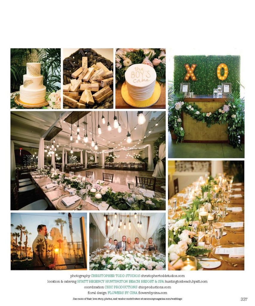 Flowers by Cina, Coastal Chic Wedding, Hyatt Regency wedding, Chic Productions, Ceremony Magazine, ivory wedding, seaside wedding, Christopher Todd Studios 