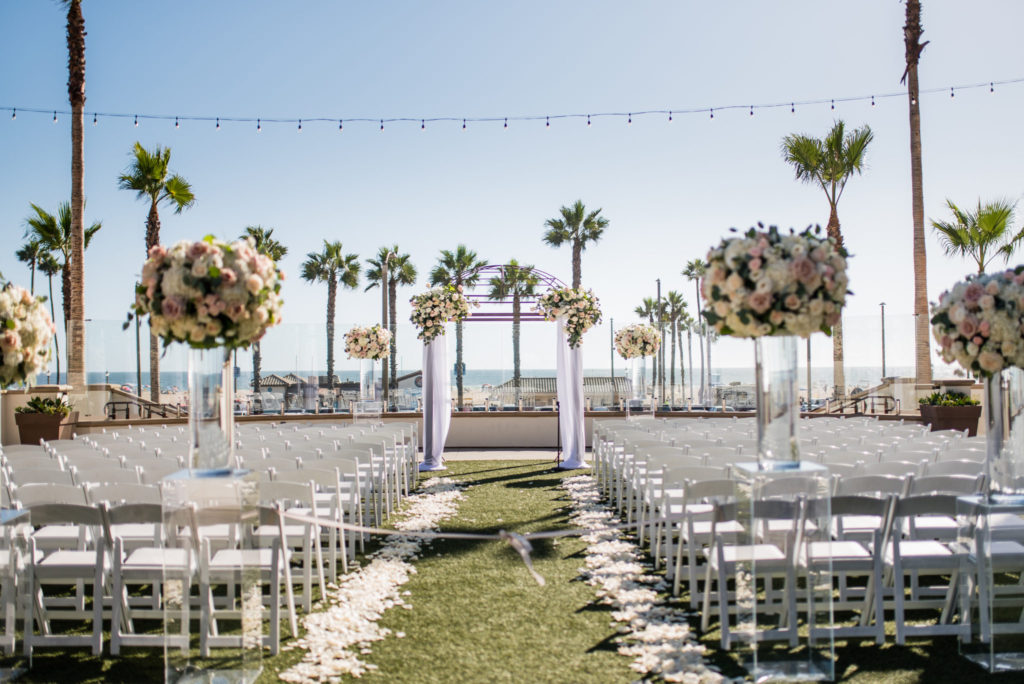 blush ceremony, outdoor ceremony, blush beachfront wedding, floral design, florist, wedding florist, wedding flowers, orange county weddings, orange county wedding florist, orange county florist, orange county floral design, flowers by cina