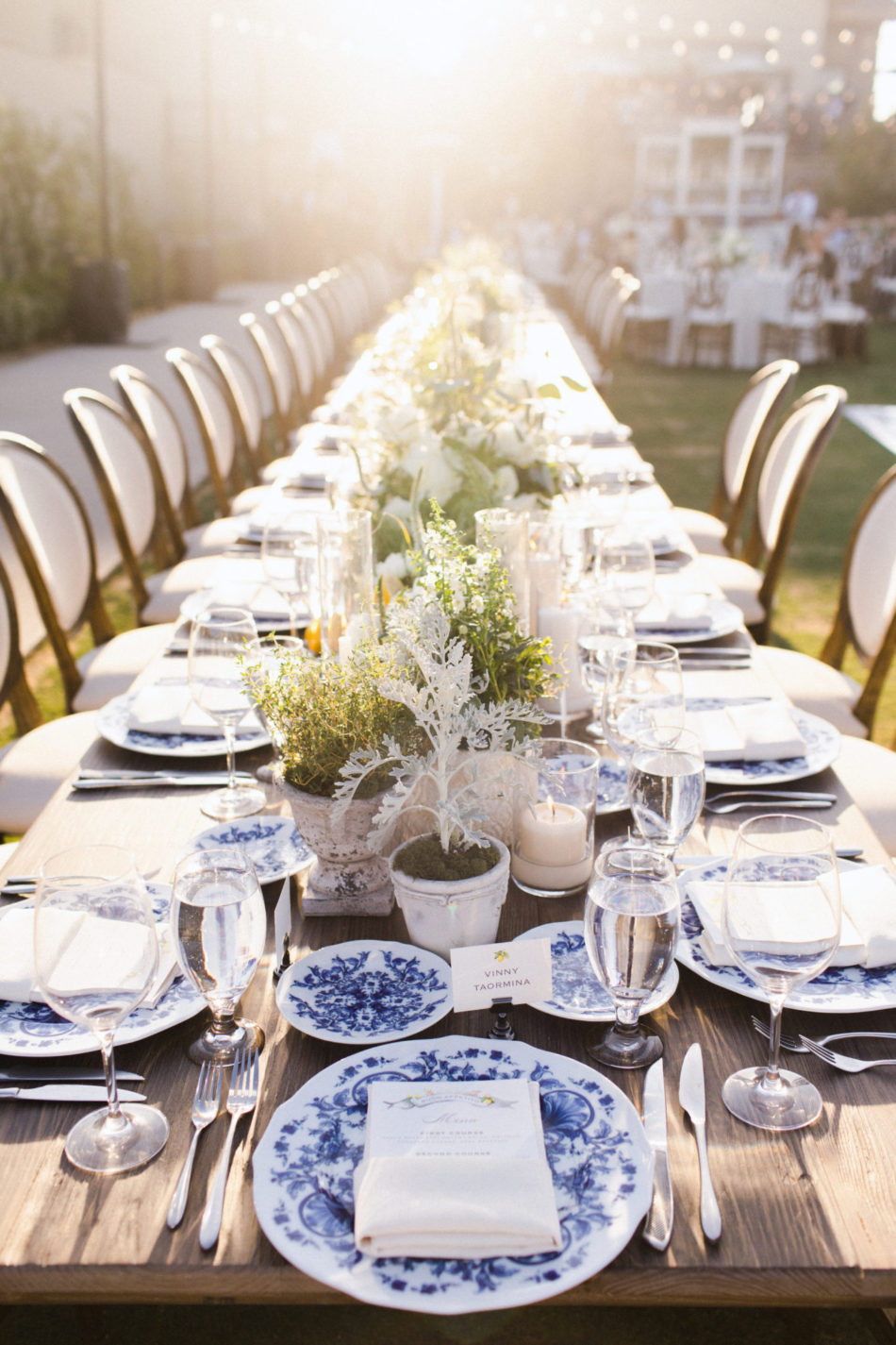 blue reception decor, rustic reception, european-inspired wedding, floral design, florist, wedding florist, wedding flowers, orange county weddings, orange county wedding florist, orange county florist, orange county floral design, flowers by cina