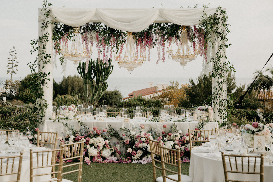 headtable, purple wedding reception, floral decor, floral design, florist, wedding florist, wedding flowers, orange county weddings, orange county wedding florist, orange county florist, orange county floral design, flowers by cina