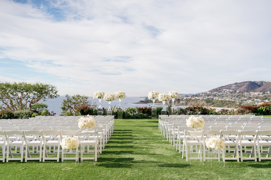 floral design, florist, wedding florist, wedding flowers, orange county weddings, orange county wedding florist, orange county florist, orange county floral design, flowers by cina, oceanfront wedding, white wedding florals, elevated ceremony florals